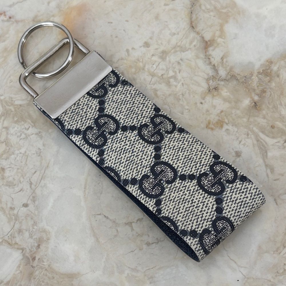 Genuine Gucci GG Monogram Coated Canvas Upcycled Keychain Gender Neutral